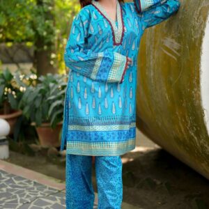 Light blue color kurti set