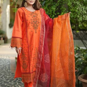 Orange color shalwar kameez